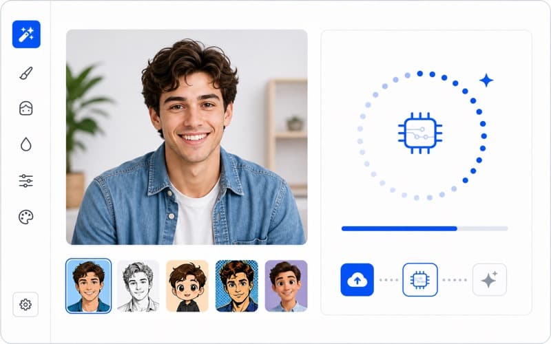 AI generates caricature from photo